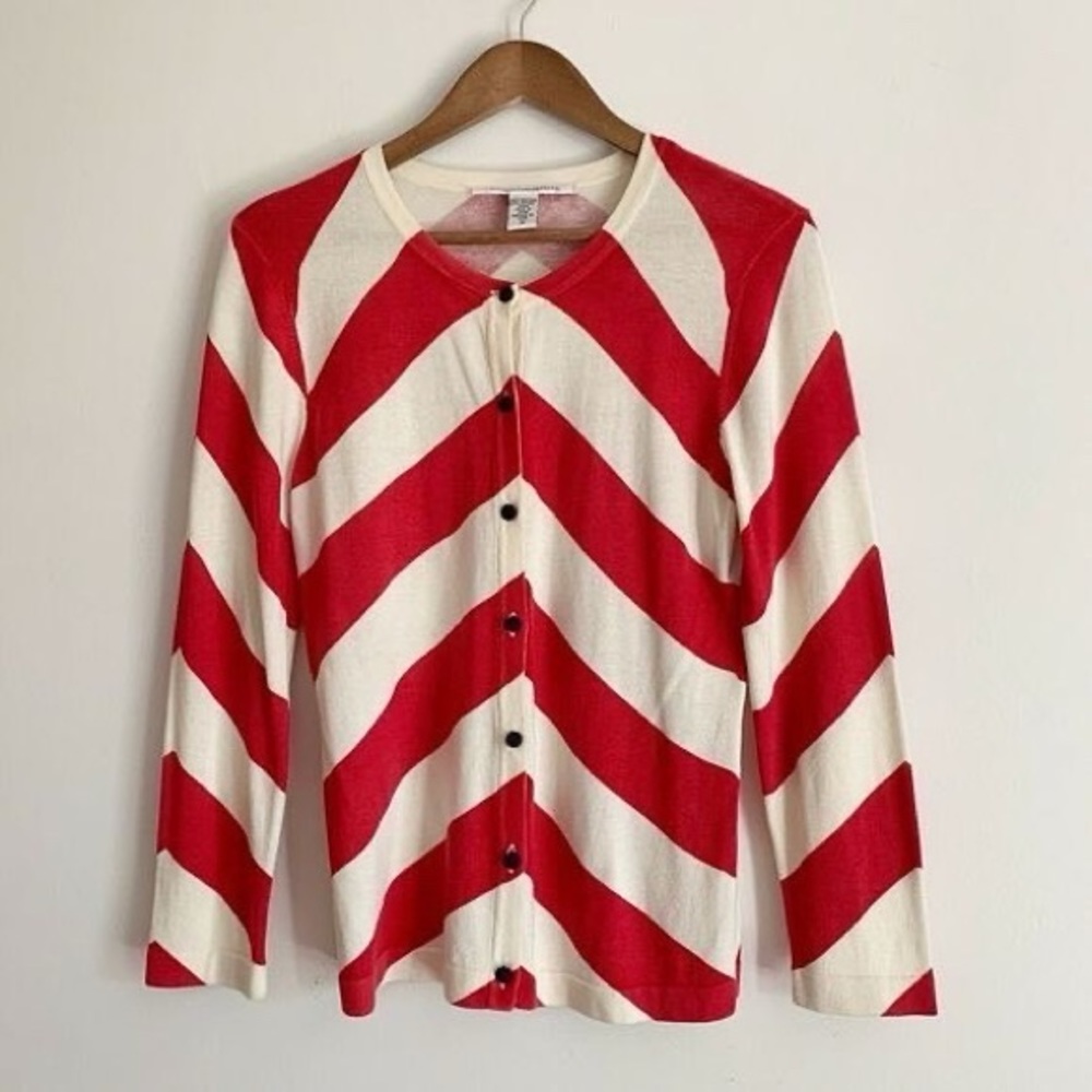 Vintage DVF chevron printed silk cardigan